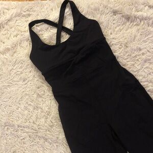 Alo Black Cross-Back Athleticwear Jumpsuit